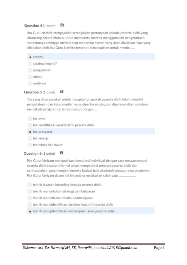 Rekap Soal Kompetensi Pedagogi