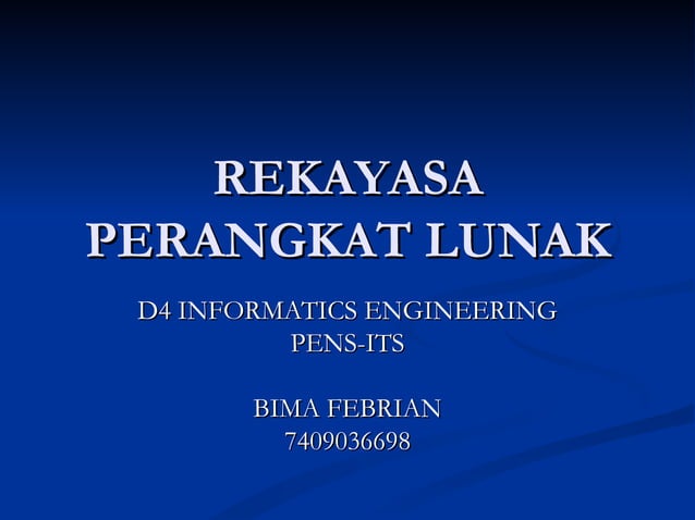 Rekayasa perangkat lunak | PPT