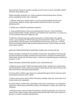 ReklamıN EtkinliğI