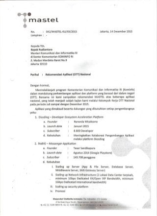 Rekomendasi Aplikasi (OTT) Nasional kepada Menkominfo RI