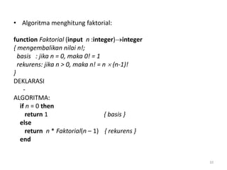 Rekursi dan relasi rekurens | PPTX