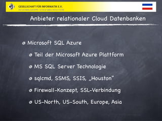 Relationale Cloud Datenbanken