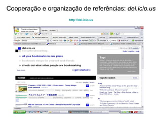 Cooperaç ão  e organizaç ão de referências :  del.icio.us http:// del.icio.us 