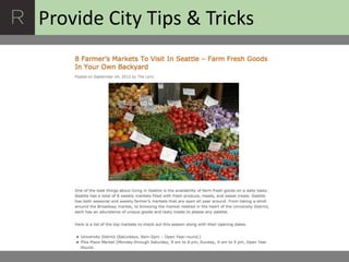 Provide City Tips & Tricks
 