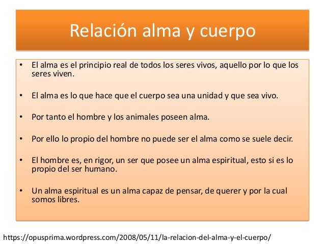 Relación alma y cuerpo