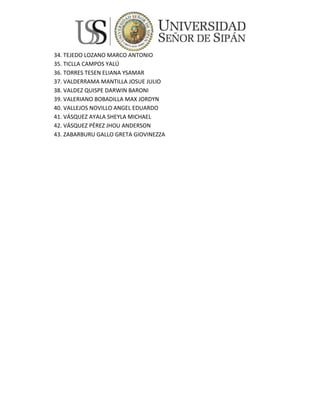 Relación de ingresantes