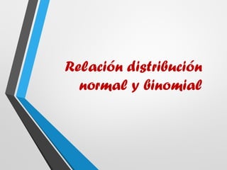 Relación distribución
normal y binomial
 