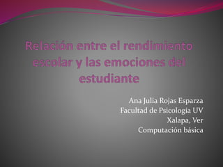 Ana Julia Rojas Esparza
Facultad de Psicología UV
Xalapa, Ver
Computación básica
 