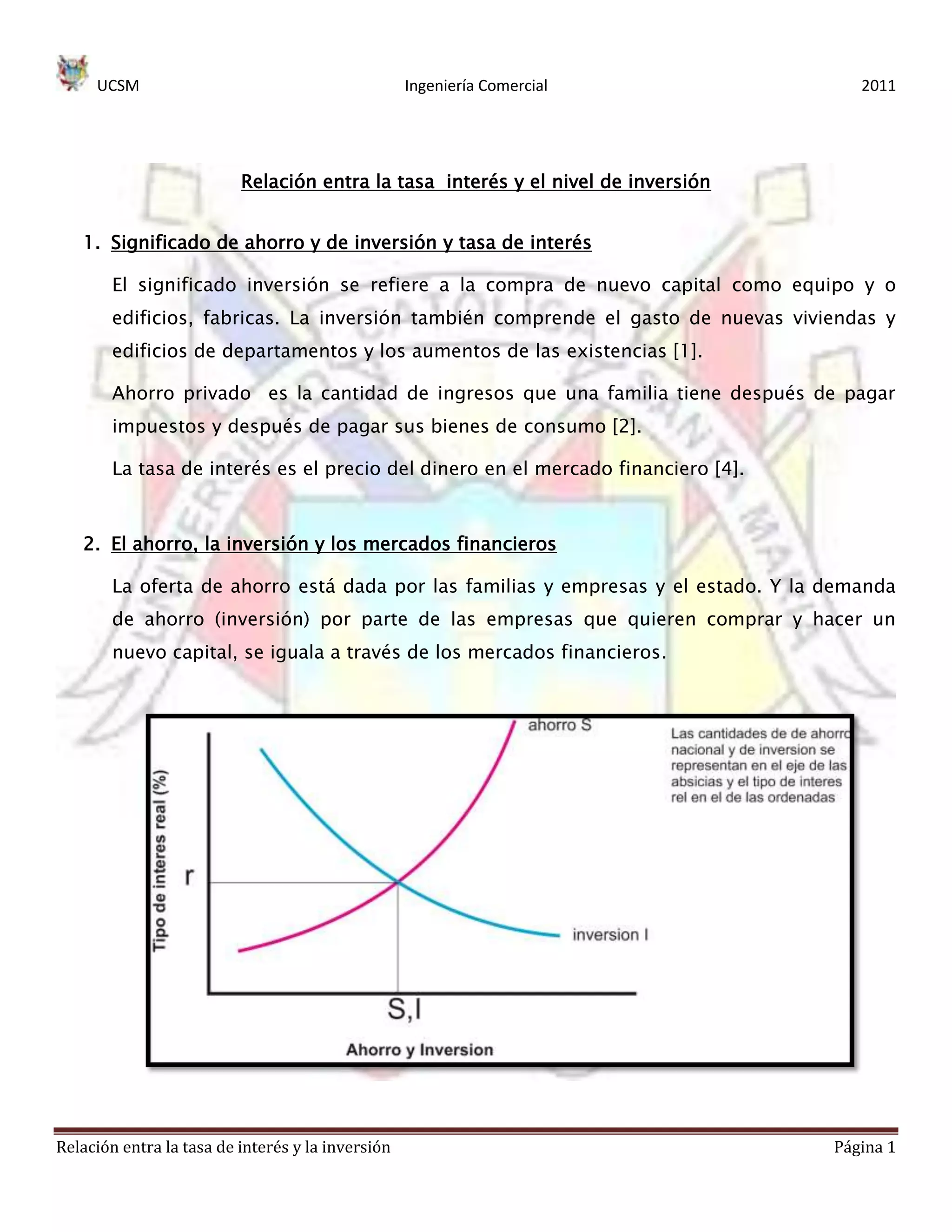 Relación entre la tasa interés y el nivel de inversión | PDF