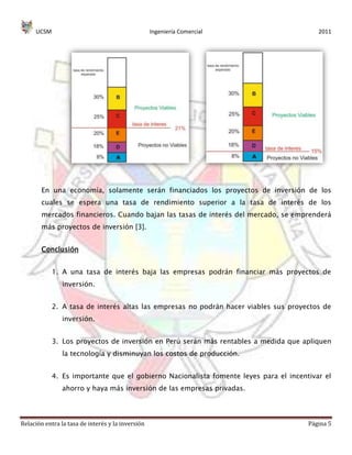 Relación entre la tasa interés y el nivel de inversión | DOCX