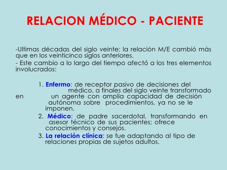 Relacion medico Paciente MB