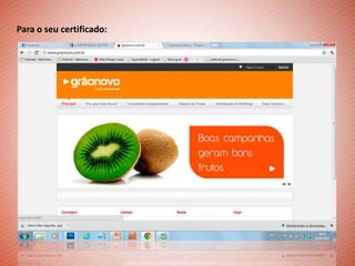 Para o seu certificado:
 