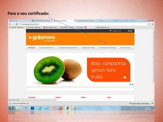 Para o seu certificado:
 