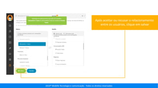 2014® Moblife Tecnologia e comunicação - Todos os direitos reservados
Após aceitar ou recusar o relacionamento
entre os usuários, clique em salvar
 