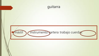 guitarra
mástil instrumento cartera trabajo cuerdas
 