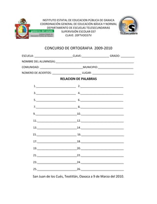Relacion de escuelas c. ortog.