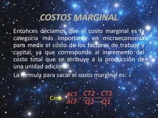 COSTOS MARGINAL
 