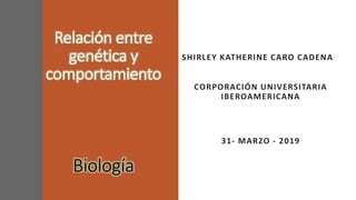 SHIRLEY KATHERINE CARO CADENA
CORPORACIÓN UNIVERSITARIA
IBEROAMERICANA
31- MARZO - 2019
 