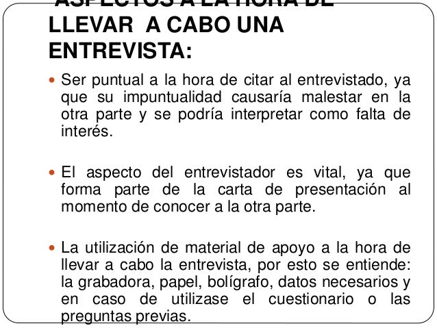 Relación entrevistador entrevistado