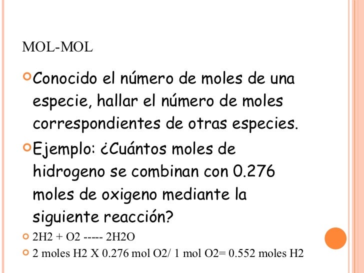 Relaciones Estekiometrikas