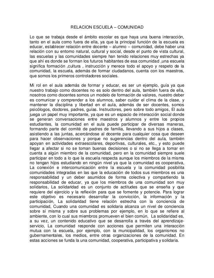 Relacion escuela comunidad