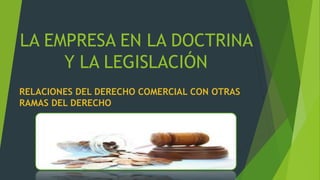 LA EMPRESA EN LA DOCTRINA
Y LA LEGISLACIÓN
RELACIONES DEL DERECHO COMERCIAL CON OTRAS
RAMAS DEL DERECHO
 