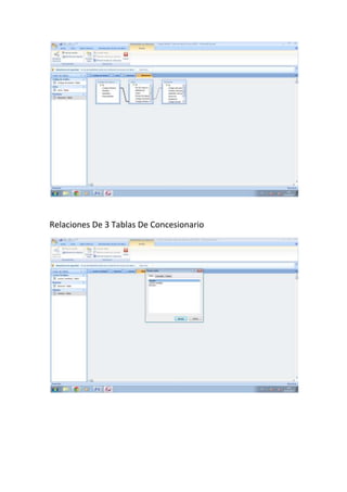 Relaciones De 3 Tablas De Concesionario
 