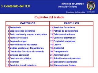 3. Contenido del TLC Capítulos del tratado 
