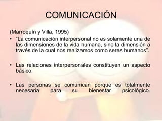 Relaciones interpersonales Relaciones interpersonales