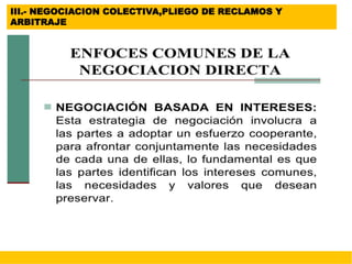 III.- NEGOCIACION COLECTIVA,PLIEGO DE RECLAMOS Y
ARBITRAJE
 