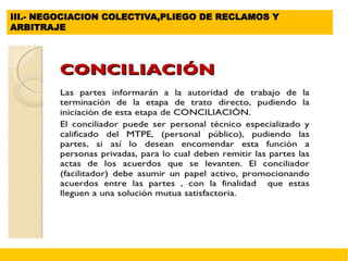 III.- NEGOCIACION COLECTIVA,PLIEGO DE RECLAMOS Y
ARBITRAJE
 