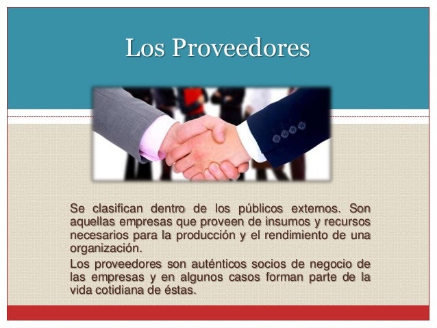 Relaciones públicas con los proveedores