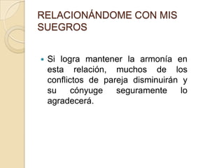 Relación con los suegros