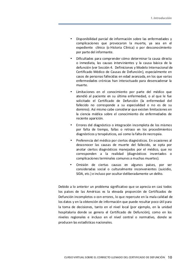 Curso Virtual sobre correcto llenado del Certificado de