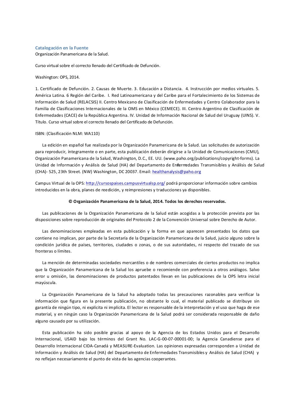 Curso Virtual sobre correcto llenado del Certificado de