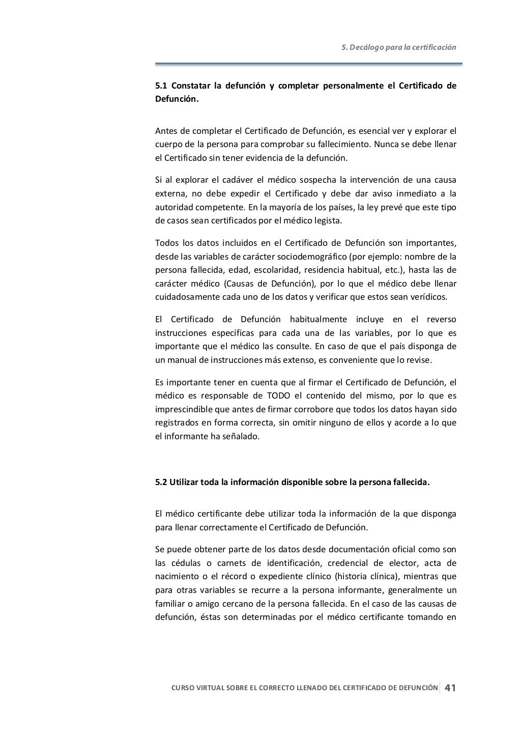 Curso Virtual sobre correcto llenado del Certificado de