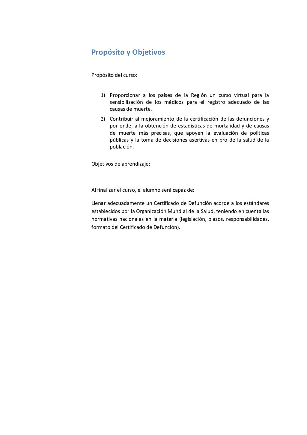 Curso Virtual sobre correcto llenado del Certificado de