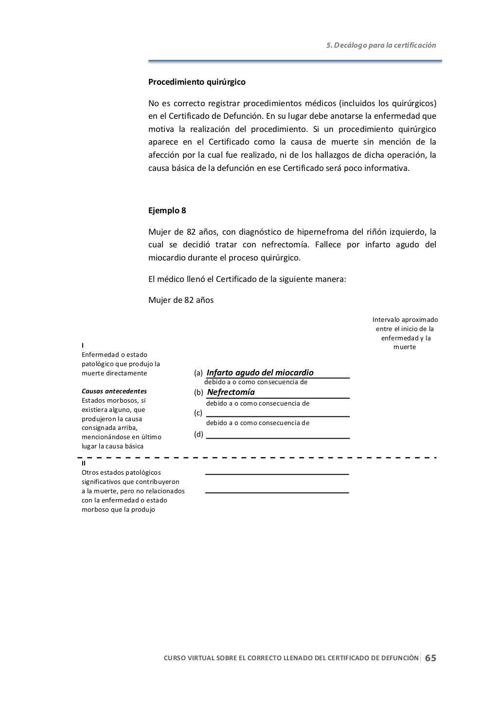 Curso Virtual sobre correcto llenado del Certificado de