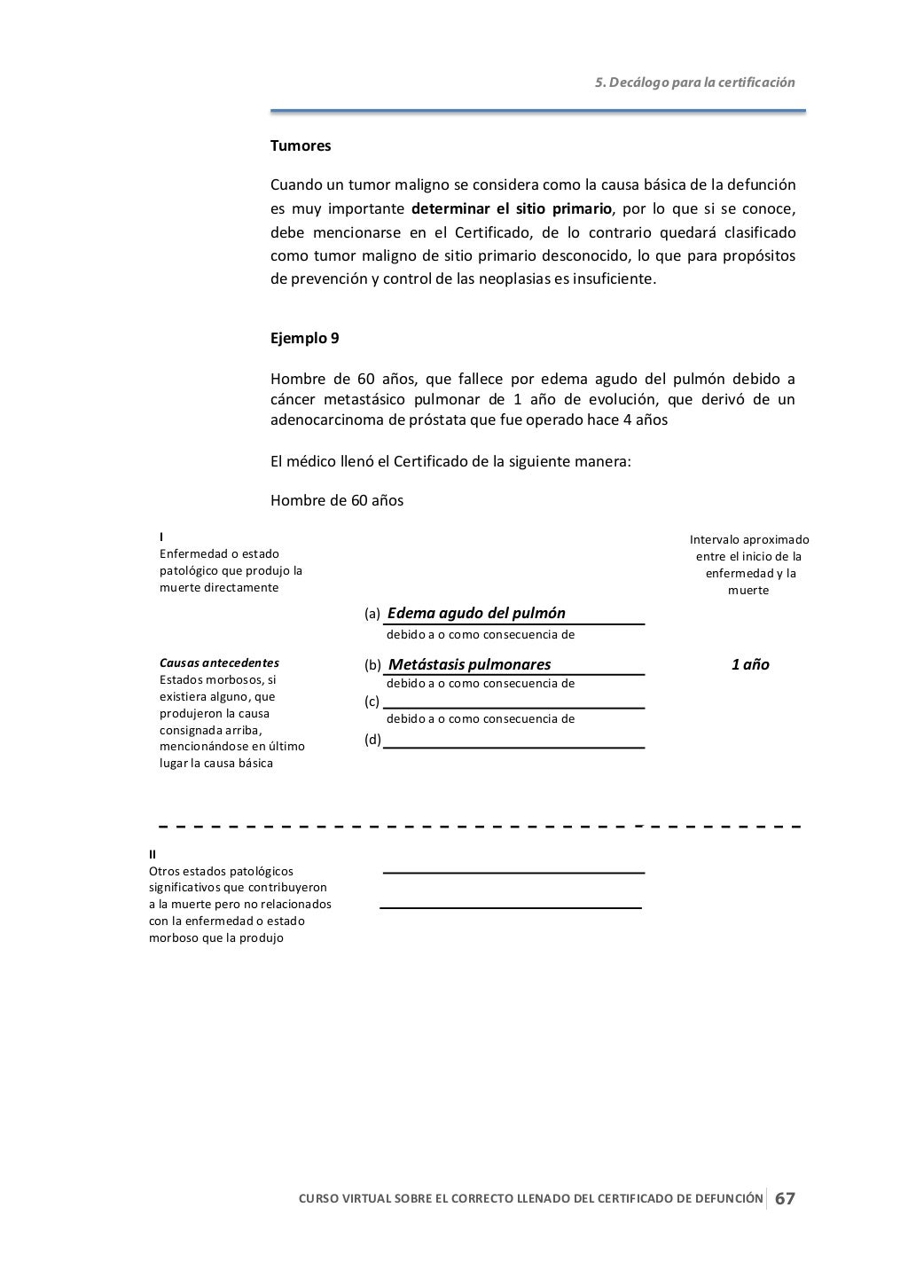 Curso Virtual sobre correcto llenado del Certificado de