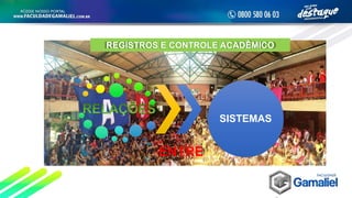 REGISTROS E CONTROLE ACADÊMICO
ENTRE
SISTEMAS
 