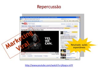 Repercussão




                                        Resultado: ações
                                          espontâneas




http://www.youtube.com/watch?v=jjXyqcx-mYY
 
