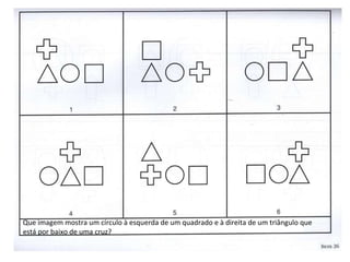 Que imagem mostra um círculo à esquerda de um quadrado e à direita de um triângulo que está por baixo de uma cruz? 