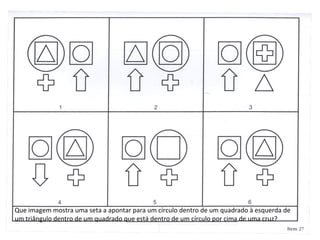 Que imagem mostra uma seta a apontar para um círculo dentro de um quadrado à esquerda de um triângulo dentro de um quadrado que está dentro de um círculo por cima de uma cruz? 