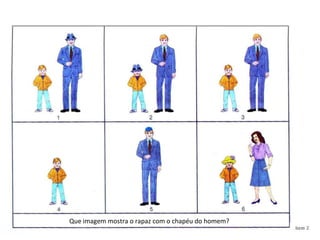 Que imagem mostra o rapaz com o chapéu do homem?  