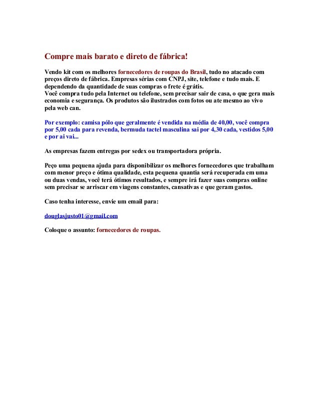 contatos de revendedores de roupas