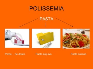 POLISSEMIA PASTA Pasta… de dente   Pasta arquivo  Pasta italiana 