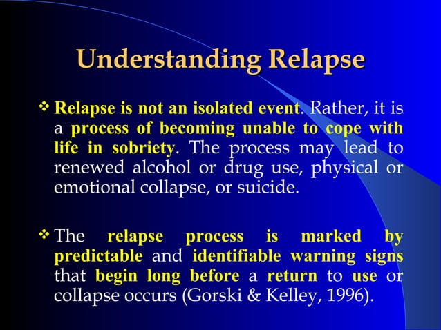 Relapse Prevention.pps | Substance Abuse | Diseases and Conditions