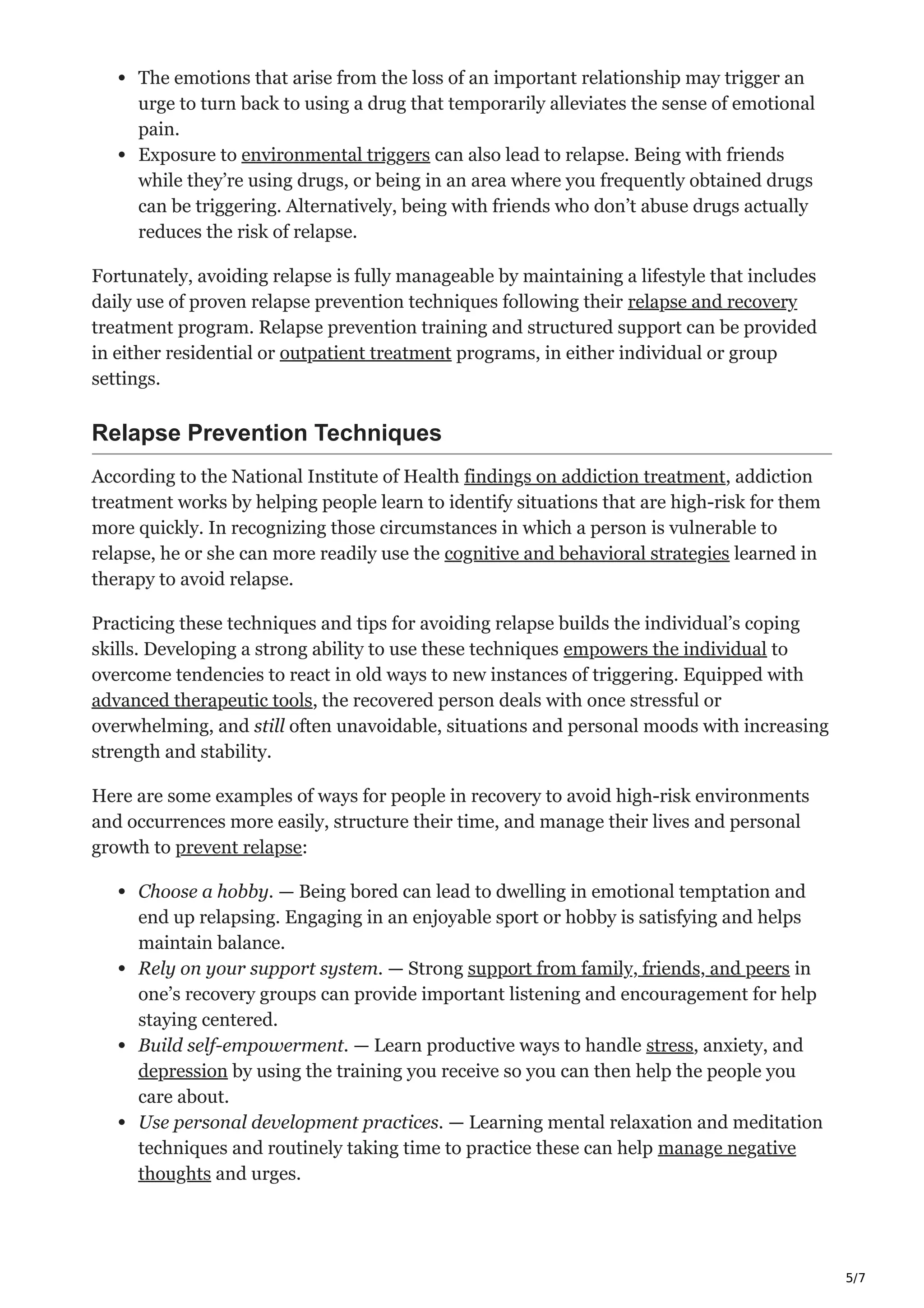 Relapse Prevention | PDF