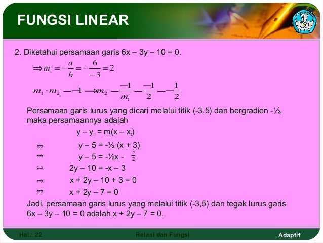 Persamaan relasi dan fungsi