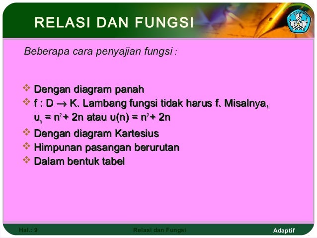 Relasi dan fungsi